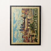 カンザスシティジグソーパズルミズーリヴィンテージトラベル ジグソーパズル (縦)