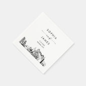 カンザスシティスカイラインモダン結婚ズカクテル スタンダードカクテルナプキン (角)