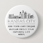 カンザスシティスカイライン |スローガンカスタムボタン 缶バッジ (正面)