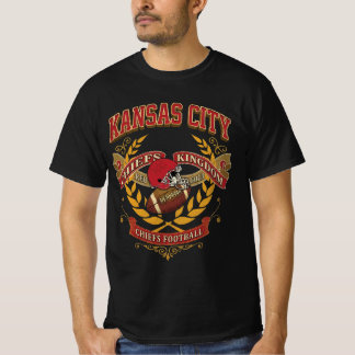 カンザスシティチーフス王国のフットボールエンブレム Tシャツ