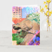 カンザスシティプラザホースファウンテンカラー芸術的ズ カード (黄色い花)