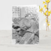 カンザスシティプラザホースブラックアンドホワイト カード (黄色い花)