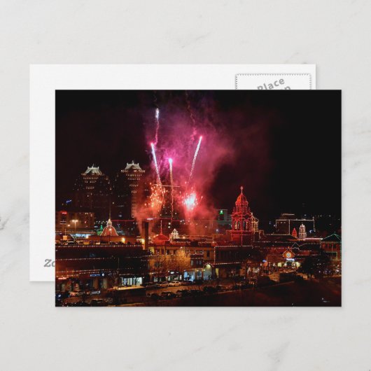カンザスシティプラザライツポストカード上の花火 ポストカード (正面/裏面)