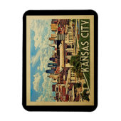 カンザスシティミズーリのヴィンテージ旅行 マグネット (縦)