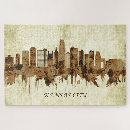 カンザスシティミズーリの街並み ジグソーパズル (横)