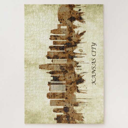 カンザスシティミズーリの街並み ジグソーパズル (縦)