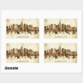 カンザスシティミズーリの街並み 長方形シール (シート)