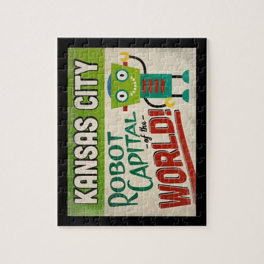 カンザスシティミズーリロボット – おもしろいヴィンテージ ジグソーパズル (縦)