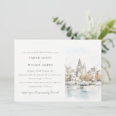 カンザスシティミズーリ水彩リハーサルディナー 招待状 (スタンド正面)