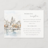 カンザスシティミズーリ水彩結婚式レセプション エンクロージャーカード (正面)