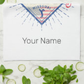 カンザスシティミズーリ統一された州スカイラインヴィンテージ キッチンタオル (折り畳み)