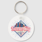 カンザスシティミズーリ統一された州スカイラインヴィンテージ キーホルダー (正面)