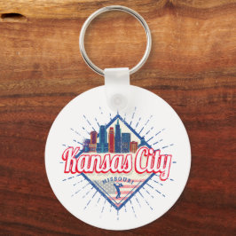 カンザスシティミズーリ統一された州スカイラインヴィンテージ キーホルダー