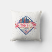 カンザスシティミズーリ統一された州スカイラインヴィンテージ クッション (正面)