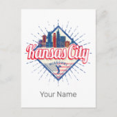 カンザスシティミズーリ統一された州スカイラインヴィンテージ シーズンポストカード (正面)