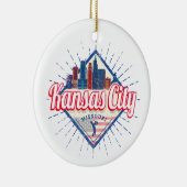 カンザスシティミズーリ統一された州スカイラインヴィンテージ セラミックオーナメント (右)