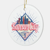 カンザスシティミズーリ統一された州スカイラインヴィンテージ セラミックオーナメント (左)