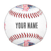 カンザスシティミズーリ統一された州スカイラインヴィンテージ 野球ボール (正面)