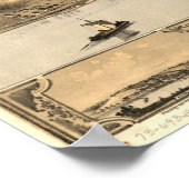 カンザスシティミズーリ1869アンティークパノラママップ ポスター (角)