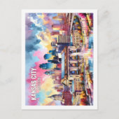 カンザスシティミズーリUSA有名なプレイスウォーターカラー ポストカード (正面)