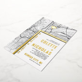 カンザスシティラブロケーター |シティテーマ結婚の 箔招待状 (回転した状態)