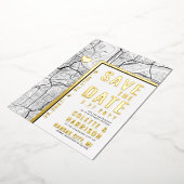 カンザスシティラブロケーター |結婚式の日付の保存 箔招待状 (回転した状態)