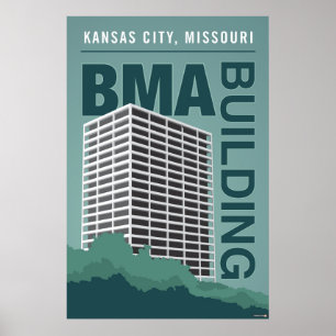 カンザスシティランドマーク: BMA建物- 24 x 36 ポスター