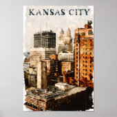 カンザスシティヴィンテージ旅行水の色 ポスター (正面)