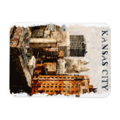 カンザスシティヴィンテージ旅行水の色 マグネット (横)