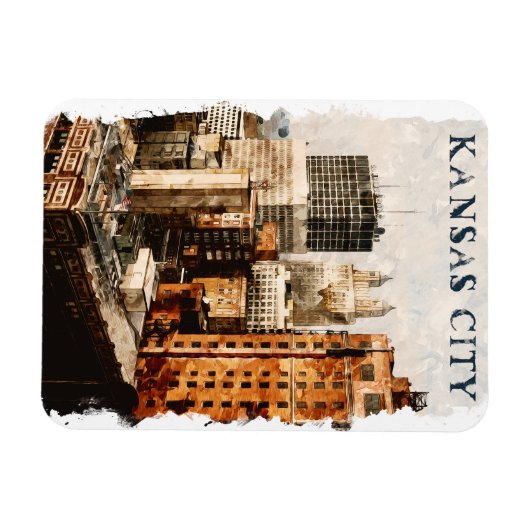 カンザスシティヴィンテージ旅行水の色 マグネット (横)