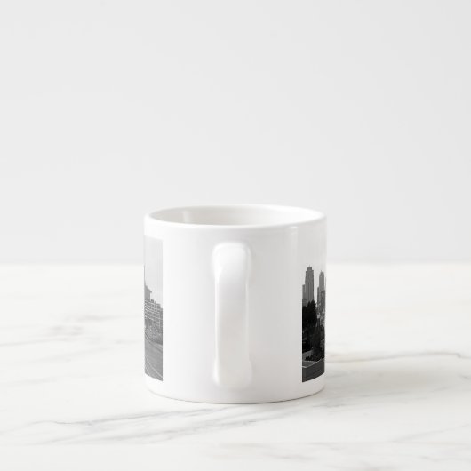 カンザスシティーのダウンタウンスカイライン – 白黒の写真 エスプレッソカップ (裏面)