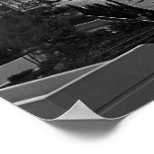 カンザスシティーのダウンタウンスカイライン – 白黒の写真 ポスター (角)