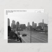 カンザスシティーのダウンタウンスカイライン – 白黒の写真 ポストカード (正面/裏面)