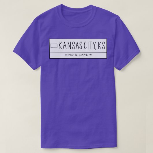 カンザスシティーカンザス座標 Tシャツ (デザイン正面)
