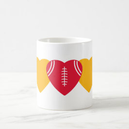 カンザスシティーチーズサッカーハートデザイン コーヒーマグカップ