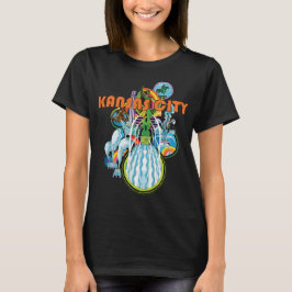 カンザスシティーファウンテンブルーレトロトラベル Tシャツ