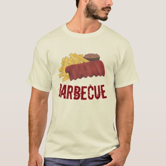 カンザスシティーメンフィスBBQバーベキュースペアリブグルメ Tシャツ (正面)