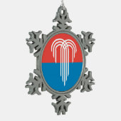 カンザスシティー州旗とピューターオーナメントスノーフレーク スノーフレークピューターオーナメント (左)