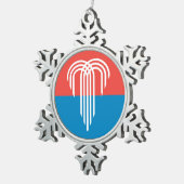 カンザスシティー州旗とピューターオーナメントスノーフレーク スノーフレークピューターオーナメント (右)