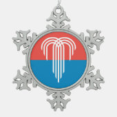 カンザスシティー州旗とピューターオーナメントスノーフレーク スノーフレークピューターオーナメント (正面)