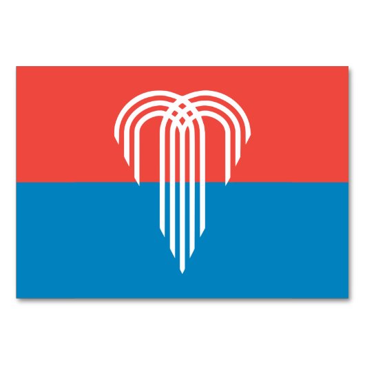 カンザスシティー州旗と愛国的なテーブルカード テーブルナンバー (正面)