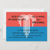 カンザスシティー州旗と赤ちゃんシャワー招待状 招待状 (正面)