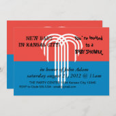 カンザスシティー州旗と赤ちゃんシャワー招待状 招待状 (正面/裏面)