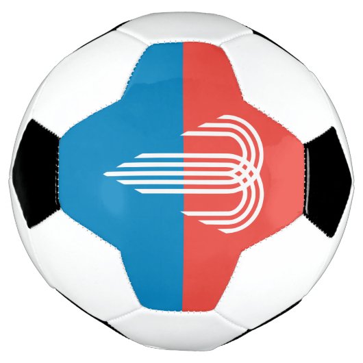 カンザスシティー州旗を掲げた愛国的なサッカーボール サッカーボール (回転)