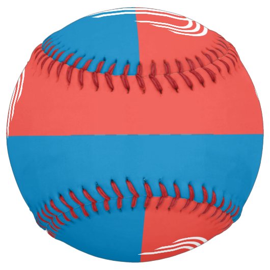 カンザスシティー州旗を掲げた愛国的ソフトボール ソフトボール (裏面)