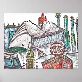 カンザスシティー建築ポスター ポスター