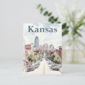 カンザスシティー水絵を描色の旅行 ポストカード (スタンド正面)