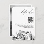 カンザスシティー結婚のモダン詳細QRコード エンクロージャーカード (正面/裏面)