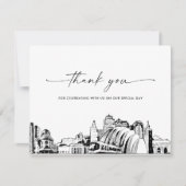 カンザスシティー結婚スカイラインの写真サンキューカード 招待状 (正面)