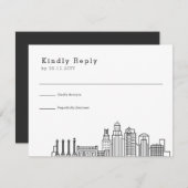 カンザスシティー結婚ズ |スタイル化されたスカイラインRSVP 出欠カード (正面/裏面)